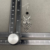 Mio Queena Gothic Moth Mandala Dangle Earrings