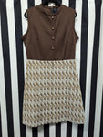 Vintage Volup 60s Brown Polyester Dress