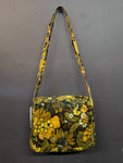 Vintage Green Yellow Floral Carpet Bag