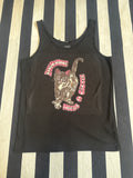 Red's Retro Kitty Heat Transfer Black Tank