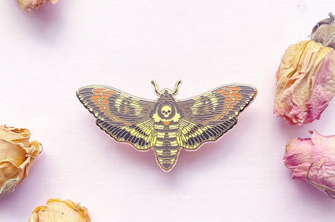 Alum and Ink Death's Head Hawkmoth Enamel Pin