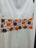 Vintage 60s White Lace Flower Embroidered Dress