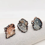 Mio Queena Irregular Natural Agate Rough Stone Adjustable Ring