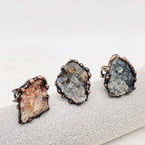 Mio Queena Irregular Natural Agate Rough Stone Adjustable Ring