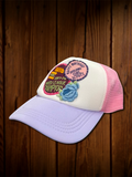 Reds Vintage Pink Patch Hat - Blue Rose