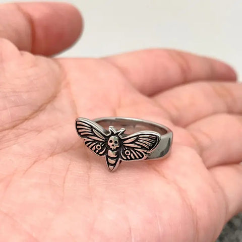 Mio Queena Stainless Steel Women's Stainless Steel Moth Ring