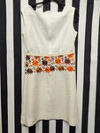 Vintage 60s White Lace Flower Embroidered Dress