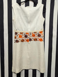 Vintage 60s White Lace Flower Embroidered Dress