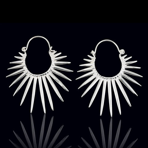 Coco Loco Silver Spiked Hoops