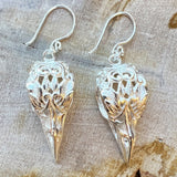 Coco Loco Silver Raven Earrings