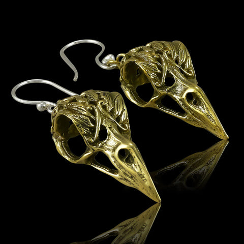 Coco Loco Brass Raven Earrings