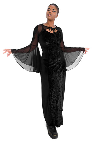 Foxblood Mesh Mega Bell Sleeve Bolero