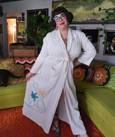 Vintage Chenille Floral Robe