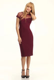 Anita Moore UV Burgundy Sheer Dress