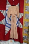 Vintage 1970s Peach Linen Maxi Dress