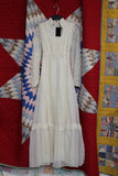 Vintage 1970s White Lace and Cotton Prairie Dress