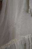 Vintage 1970s White Lace and Cotton Prairie Dress