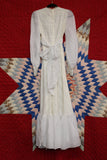 Vintage 1970s Chevron Lace Prairie Dress
