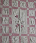 Vintage 1950's Pink and White Animal Quilt
