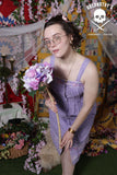 Vintage 1990s Purple Floral Cotton Dress