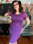 Vintage 1960's Purple Lace Wiggle Dress