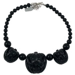 Kreepsville Jack O Lantern Pumpkin Necklace Black