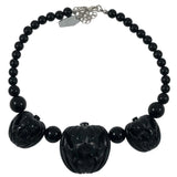Kreepsville Jack O Lantern Pumpkin Necklace Black