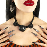 Kreepsville Jack O Lantern Pumpkin Necklace Black