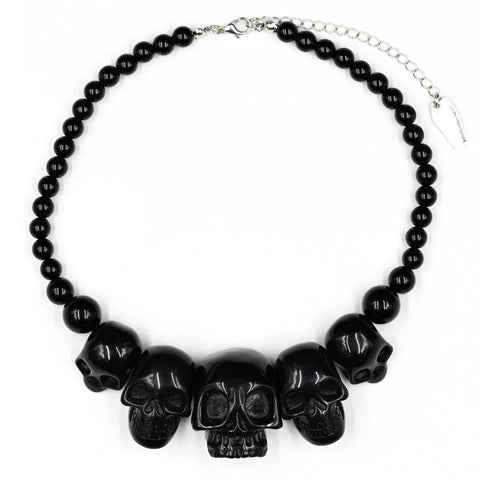 Kreepsville Skull Collection Necklace Black