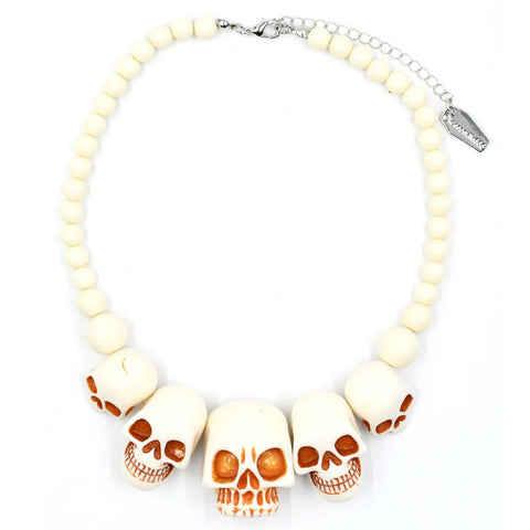 Kreepsville Skull Collection Necklace White