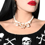 Kreepsville Skull Collection Necklace White