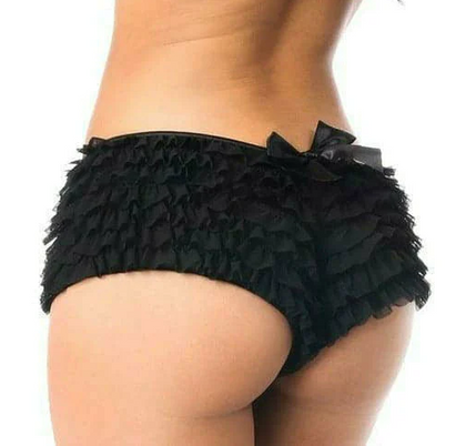 Daisy Corset Black Mesh Ruffle Panty