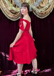 Unique Vintage 50s Red Prairie Swing Dress