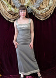 Vintage 60s Gray Wool Maxi Dress