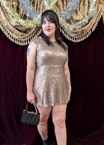 Gently Used Gold Sequin Mini Dress