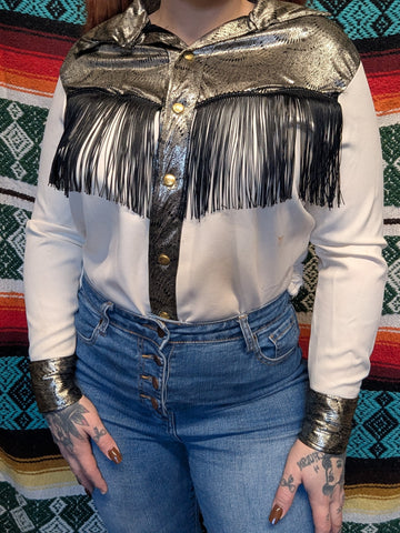 Vintage 90s Gold and Black Western