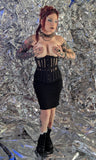 Gently Used Orchard Corset Black Fishnet Waist Cincher