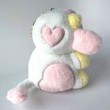 Bright Bat Design Pink Cow Nugget Keychain Plushie
