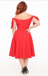 Unique Vintage 50s Red Prairie Swing Dress