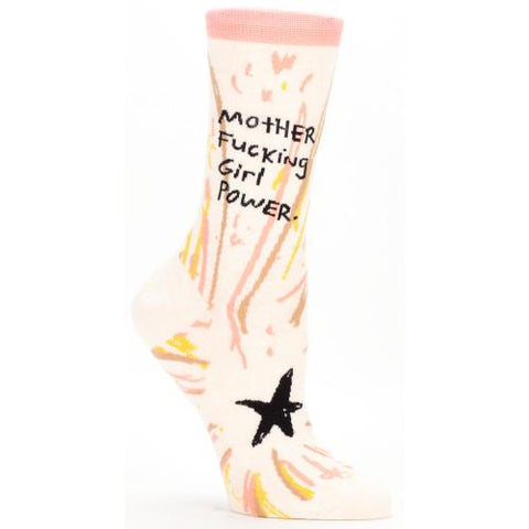 Blue Q MotherFuckingGirlPower Crew Socks