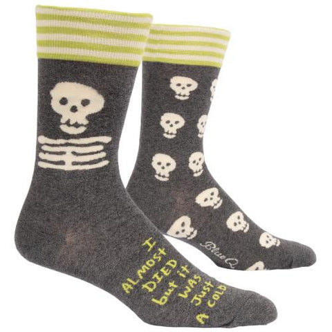 Blue Q "I Almost Died" Crew Socks