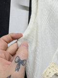 Vintage 60s White Lace Flower Embroidered Dress