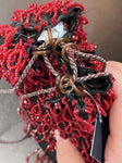 Vintage 20's Red Hand-Beaded Bag