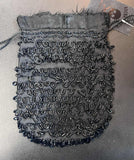 Vintage 20's Black and Iridescent Blue Beaded Bag