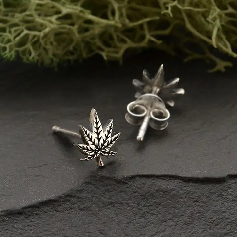 Nina Designs Pot Leaf Post Earrings