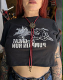 Reds Retro Gray Druzy Look Red Leather Bolo Tie