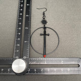 Mio Queena Gothic Blood Stained Sword Dangle Earrings