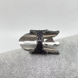 Mio Queena Gothic Demon Wings Skull Stainless Steel Ring