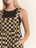Jade By Jane Checkered Wide Leg Overalls