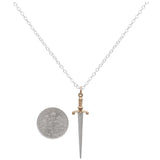 Nina Designs Sterling Silver Sword Necklace with Bronze Handle